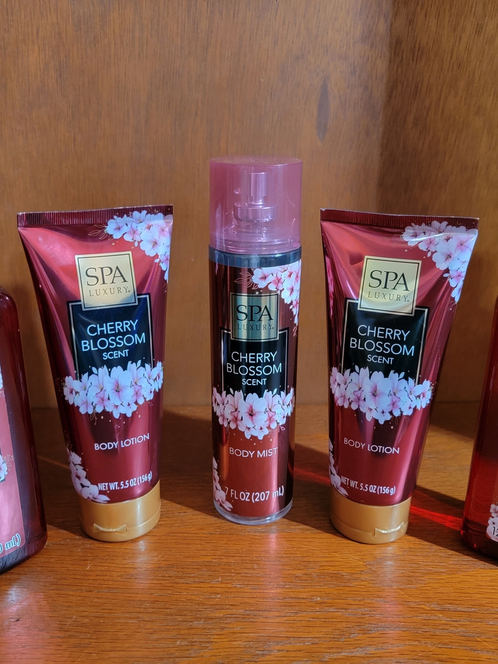 Spa Luxury Cherry Blossom Body Mist, Body Wash & Lotion Set — Lot Of 5
